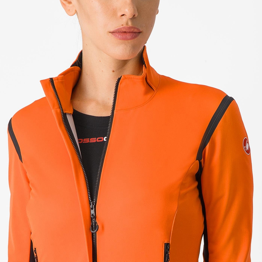 Red Orange / Black Castelli PERFETTO RoS 2 W Women Jackets | RUQ965471