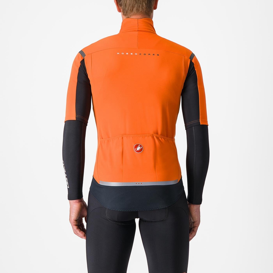 Red Orange / Dark Grey Castelli GABBA RoS 2 Men Jackets | XRN420961