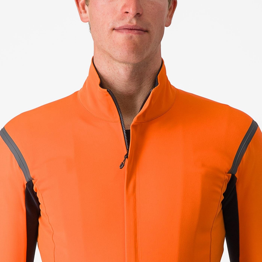 Red Orange / Dark Grey Castelli GABBA RoS 2 Men Jackets | XRN420961