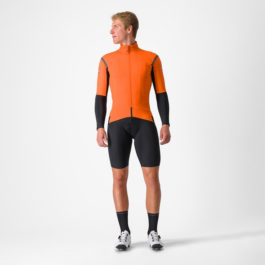 Red Orange / Dark Grey Castelli GABBA RoS 2 Men Jackets | XRN420961