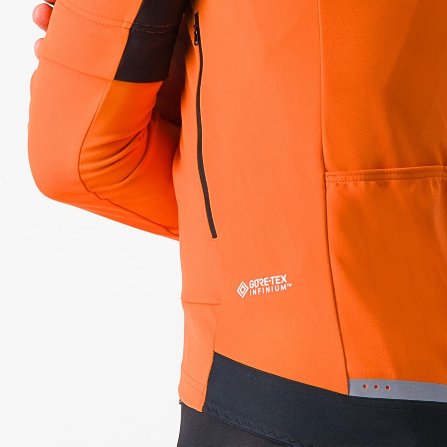 Red Orange / Dark Grey Castelli PERFETTO RoS 2 CONVERTIBLE Men Jackets | AEZ920581