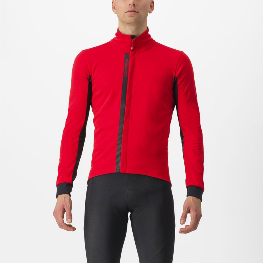 Red / Black Black Castelli ENTRATA Men Jackets | ZLD165742