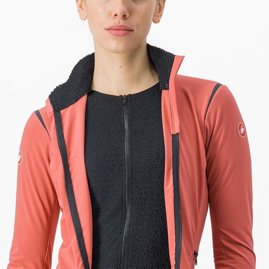 Red / Black / Black Castelli ALPHA FLIGHT ROS W Women Jackets | YRW591384