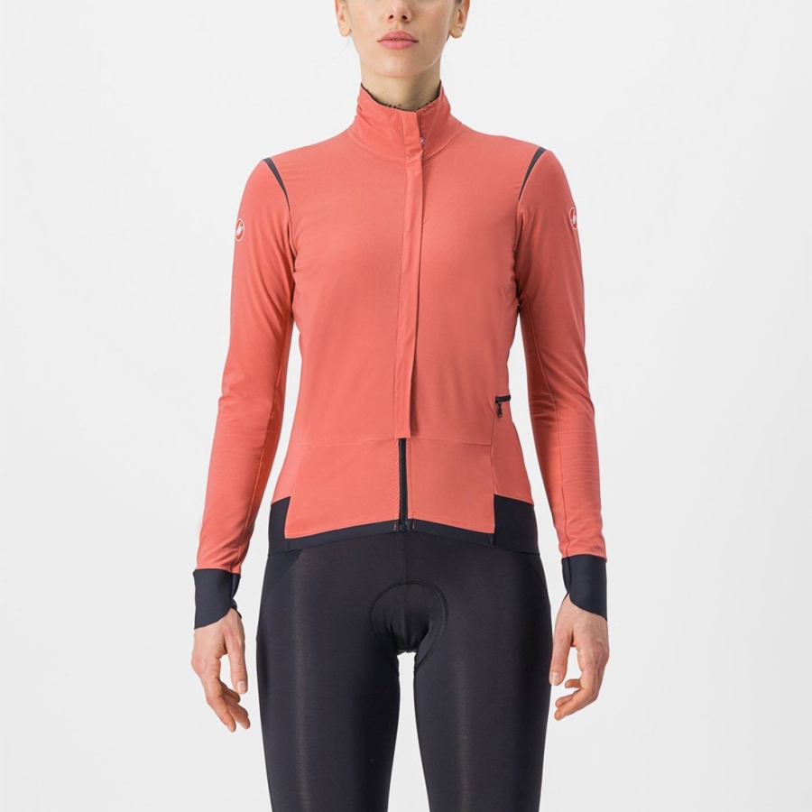 Red / Black / Black Castelli ALPHA FLIGHT ROS W Women Jackets | YRW591384