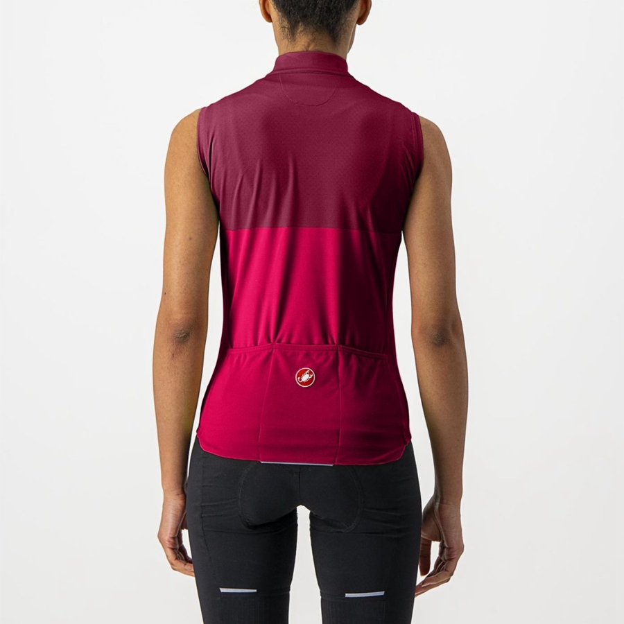 Red / Burgundy Castelli VELOCISSIMA SLEEVELESS Women Jersey | FSO930516