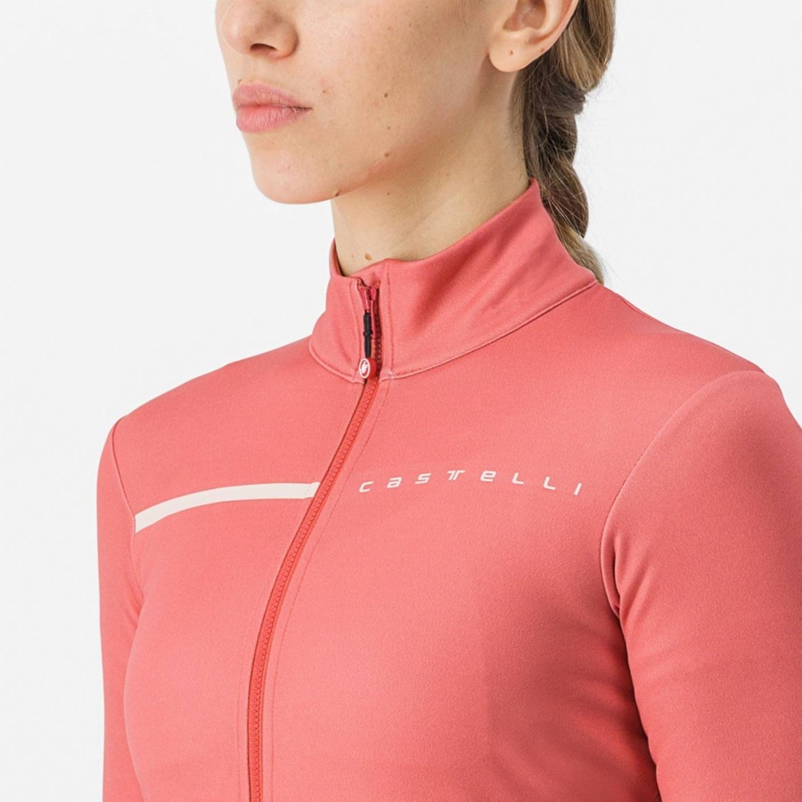 Red / Cream Pink Castelli SINERGIA 2 FZ Women Jersey | NFQ153698