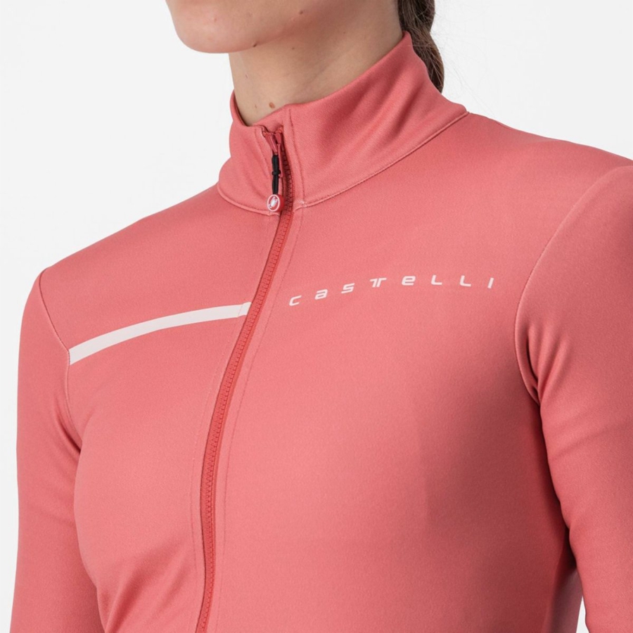 Red / Cream Pink Castelli SINERGIA 2 FZ Women Jersey | NFQ153698