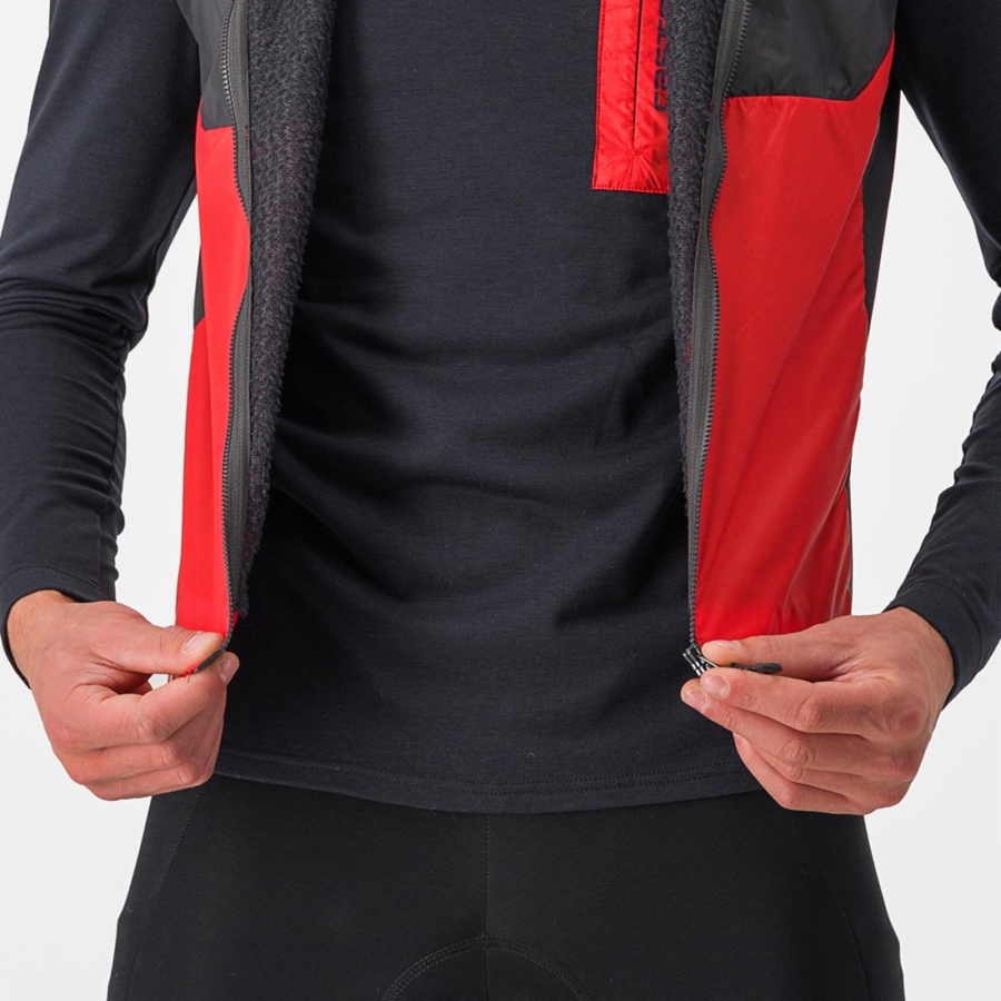 Red / Dark Grey Castelli UNLIMITED PUFFY Men Vest | PJC234605