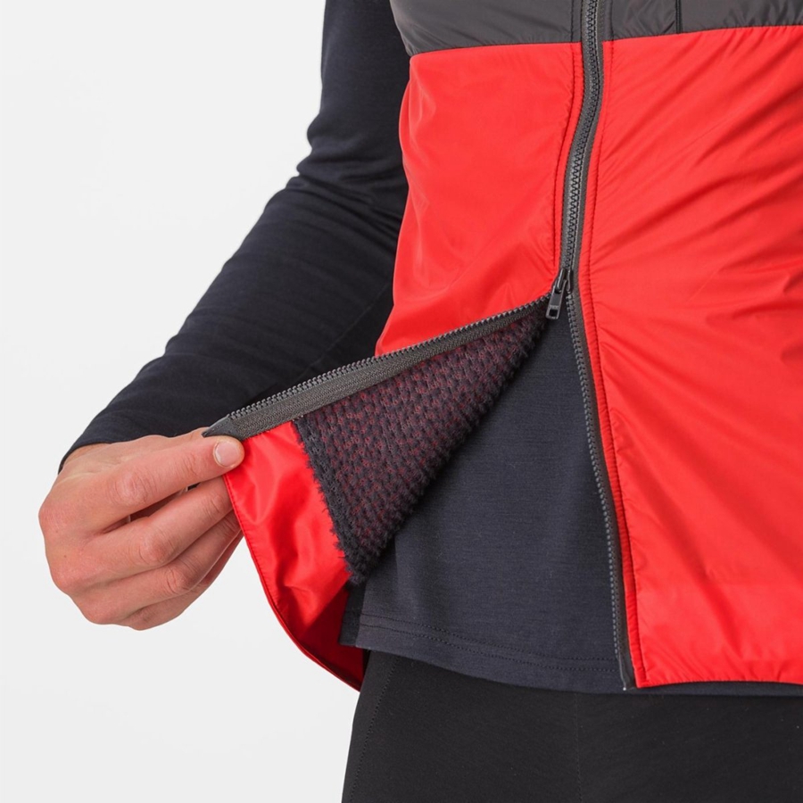 Red / Dark Grey Castelli UNLIMITED PUFFY Men Vest | PJC234605