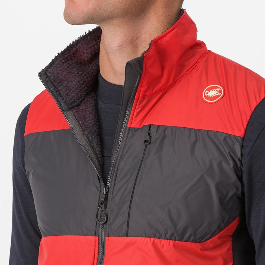 Red / Dark Grey Castelli UNLIMITED PUFFY Men Vest | PJC234605