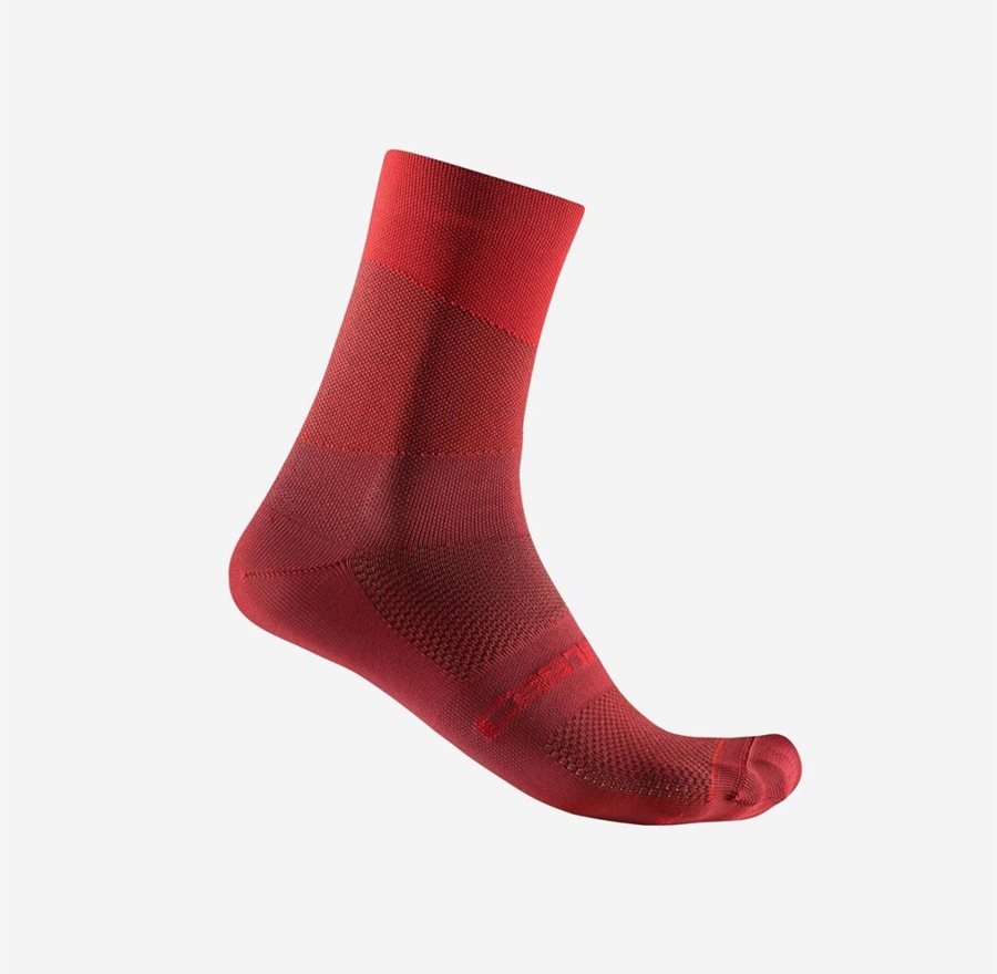 Red / Red Castelli ORIZZONTE 15 Men Socks | UMA589326