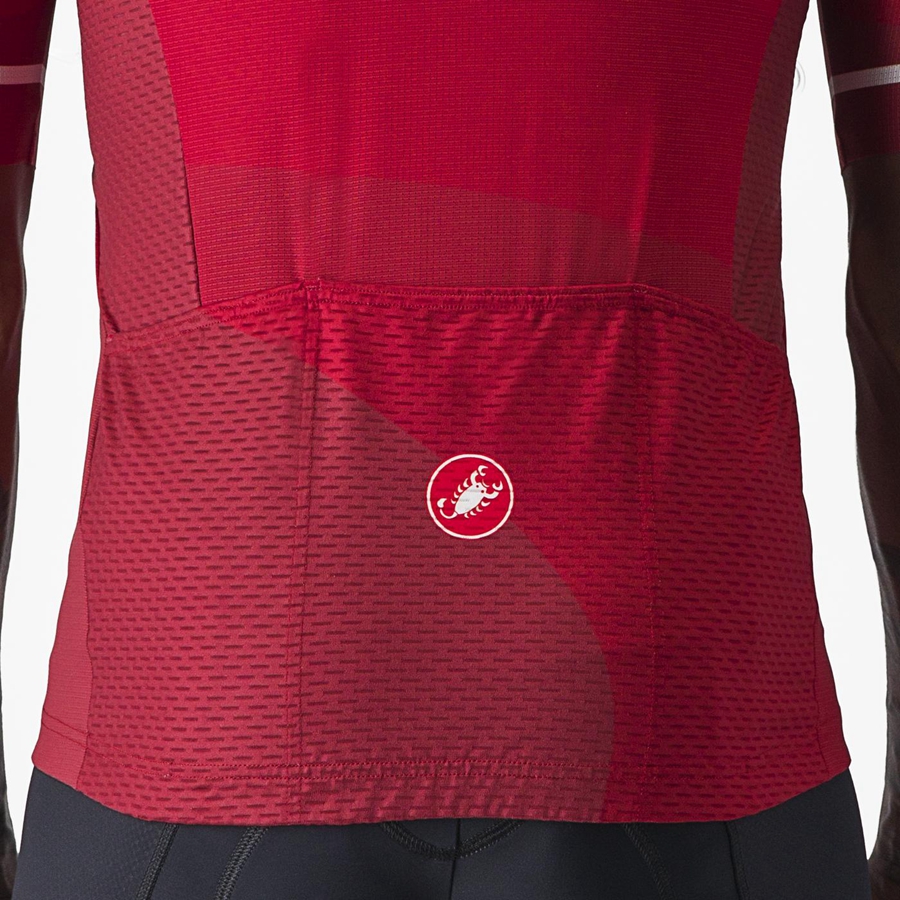 Red / Red / White Castelli ORIZZONTE Men Jersey | KOD269750