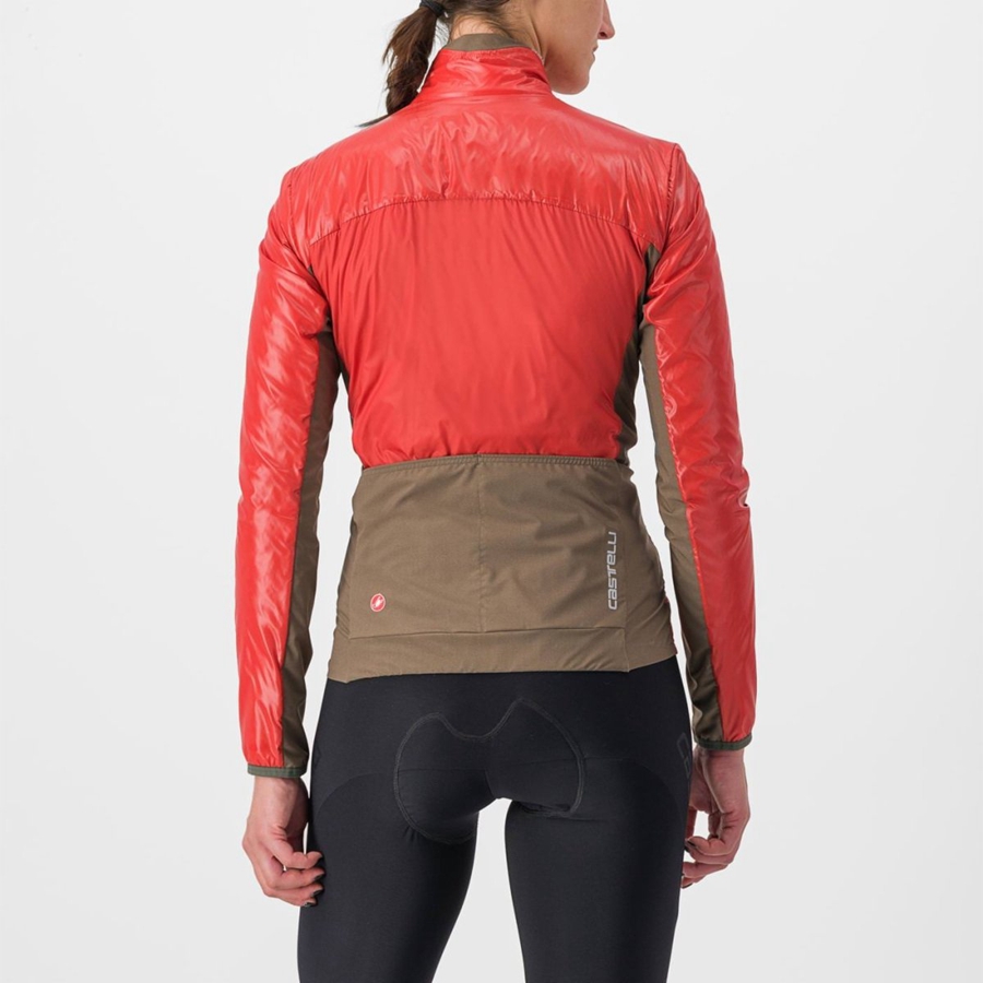 Red / Silver Grey Castelli UNLIMITED 2 W PUFFY Women Jackets | SVX802431