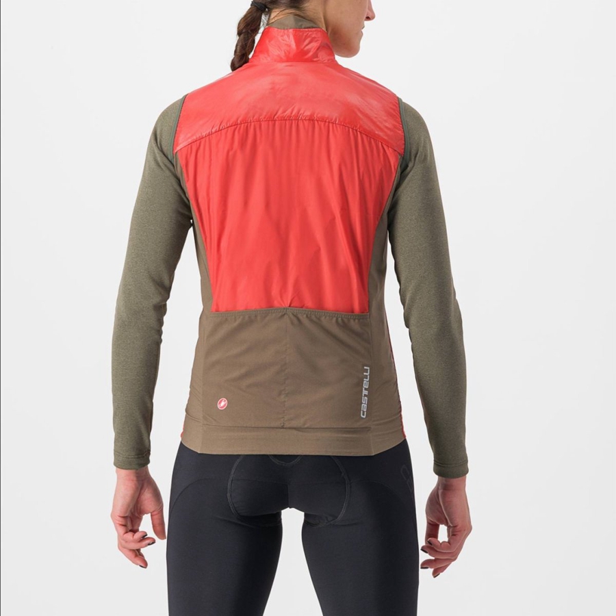 Red / Silver Grey Castelli UNLIMITED W PUFFY Women Vest | IPB872059