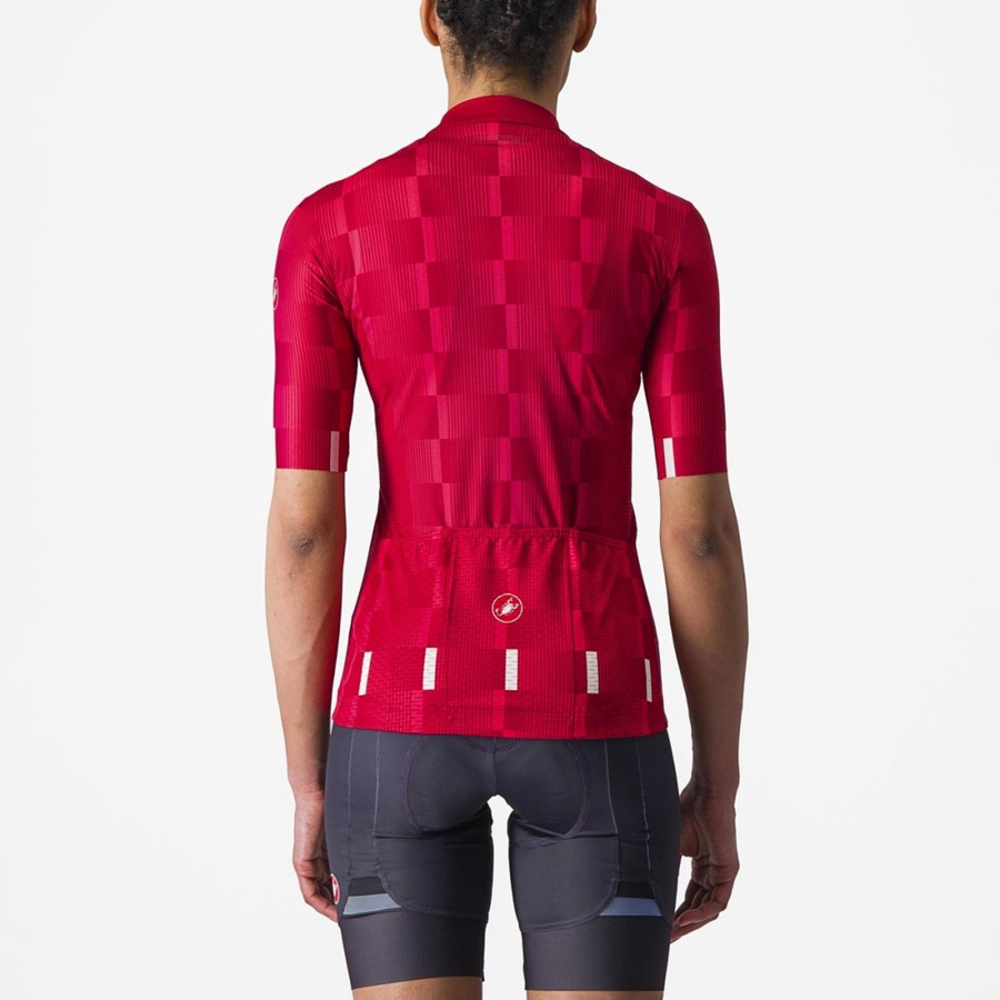 Red / White Castelli DIMENSIONE Women Jersey | UQG261385