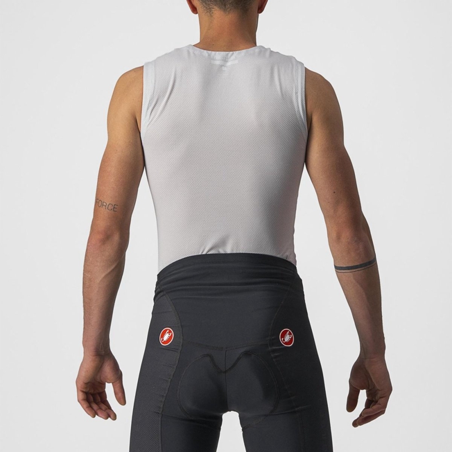 Silver Grey Castelli ACTIVE COOLING SLEEVELESS Men Base Layer | XVR138509