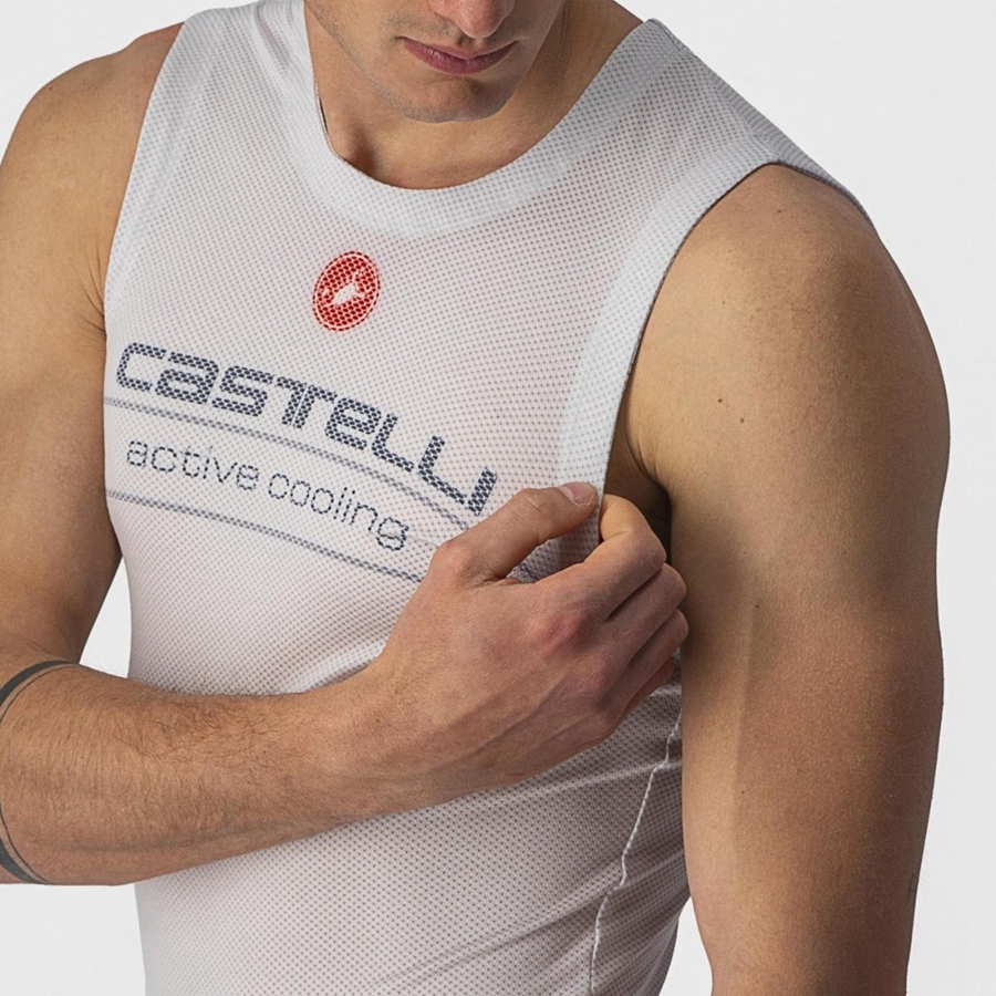 Silver Grey Castelli ACTIVE COOLING SLEEVELESS Men Base Layer | XVR138509