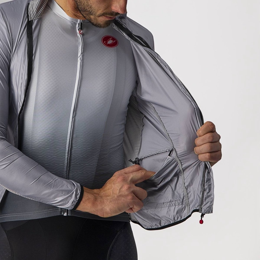 Silver Grey Castelli ARIA SHELL Men Protection | NEM317084