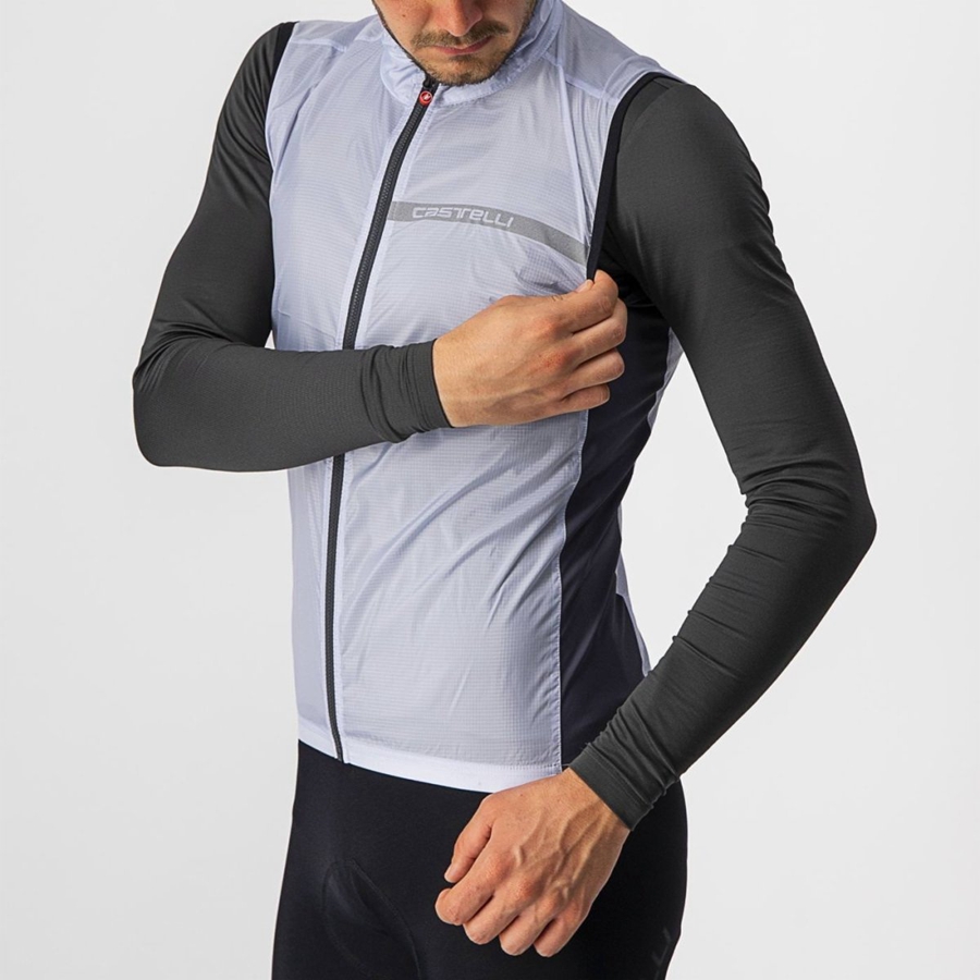 Silver Grey / Dark Grey Castelli SQUADRA STRETCH Men Vest | UOW789456