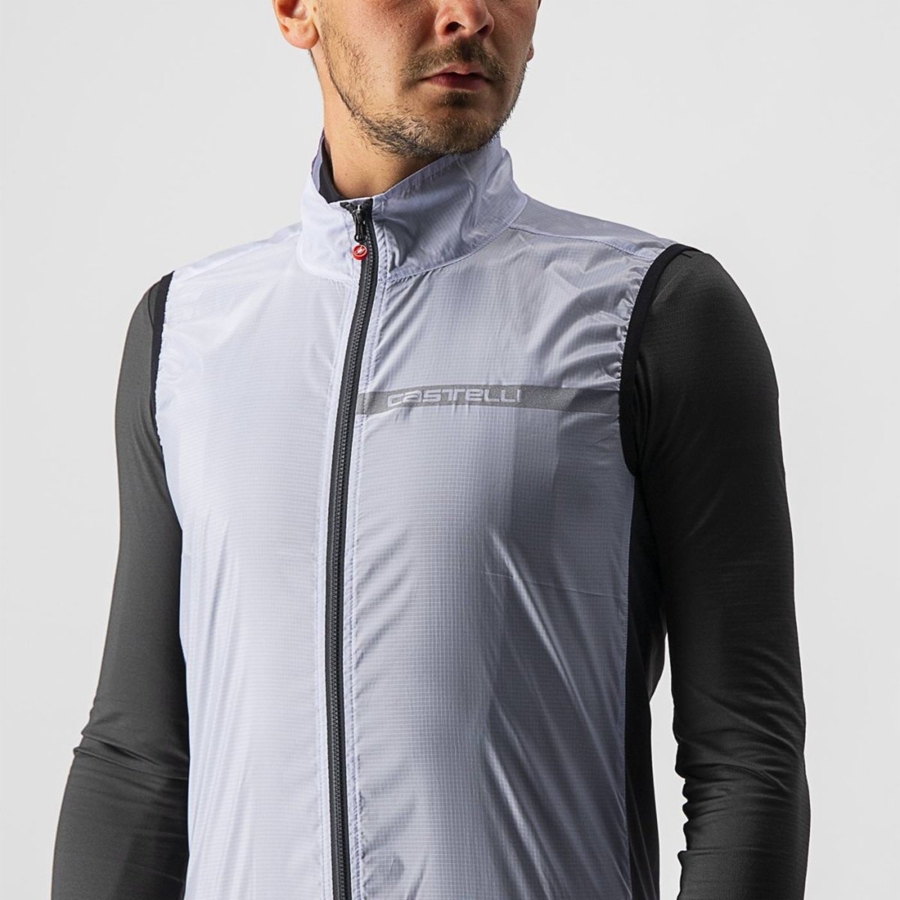 Silver Grey / Dark Grey Castelli SQUADRA STRETCH Men Vest | UOW789456