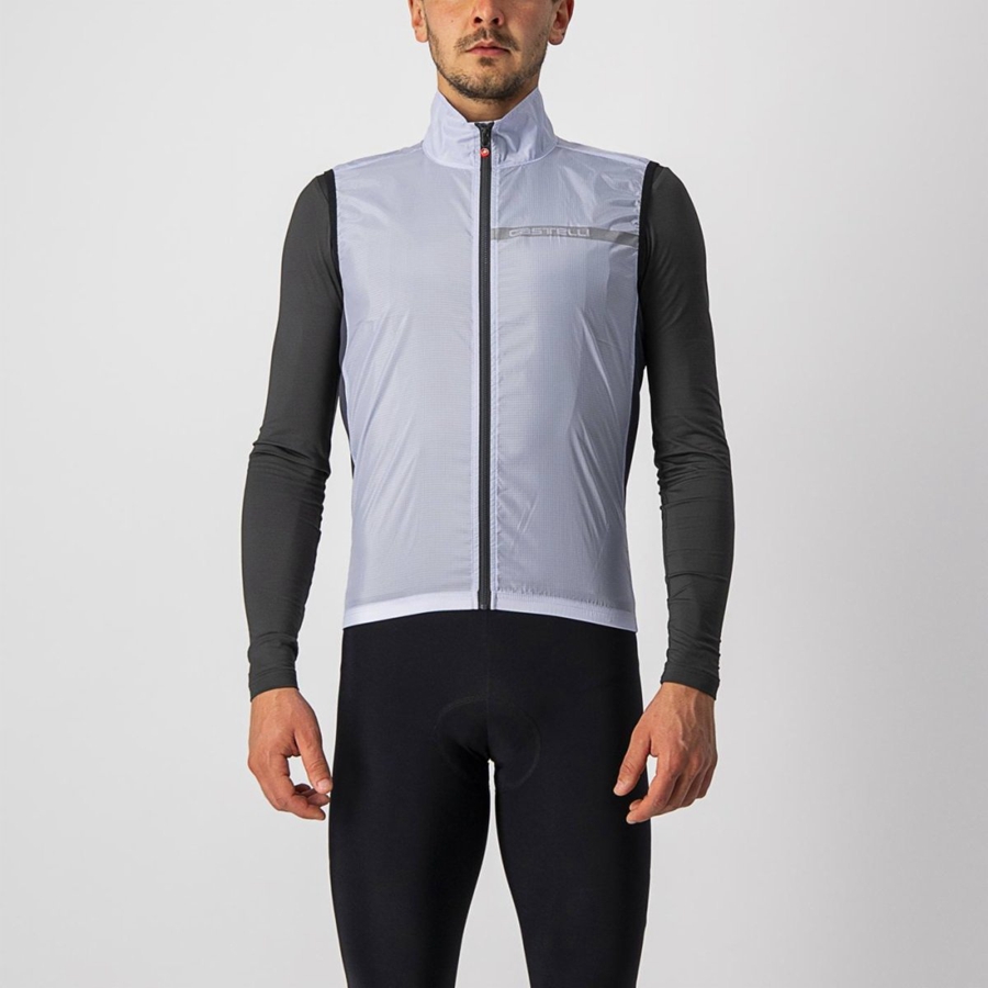 Silver Grey / Dark Grey Castelli SQUADRA STRETCH Men Vest | UOW789456