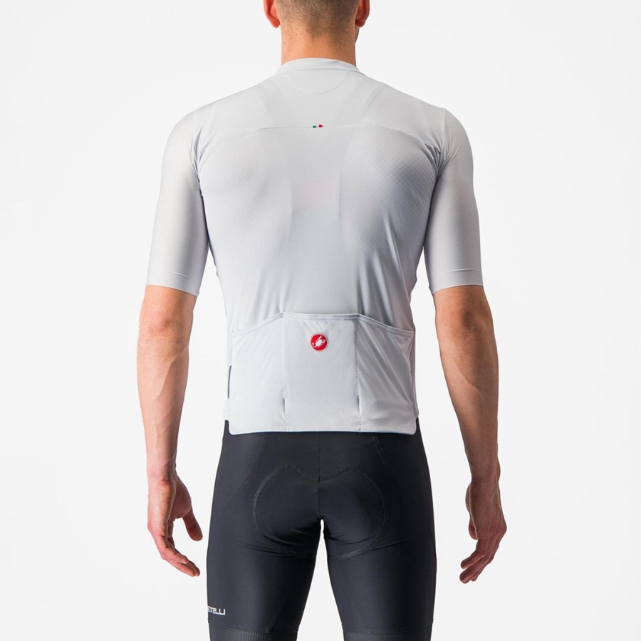 Silver Grey / Green Castelli PROLOGO 7 Men Jersey | MBC451678