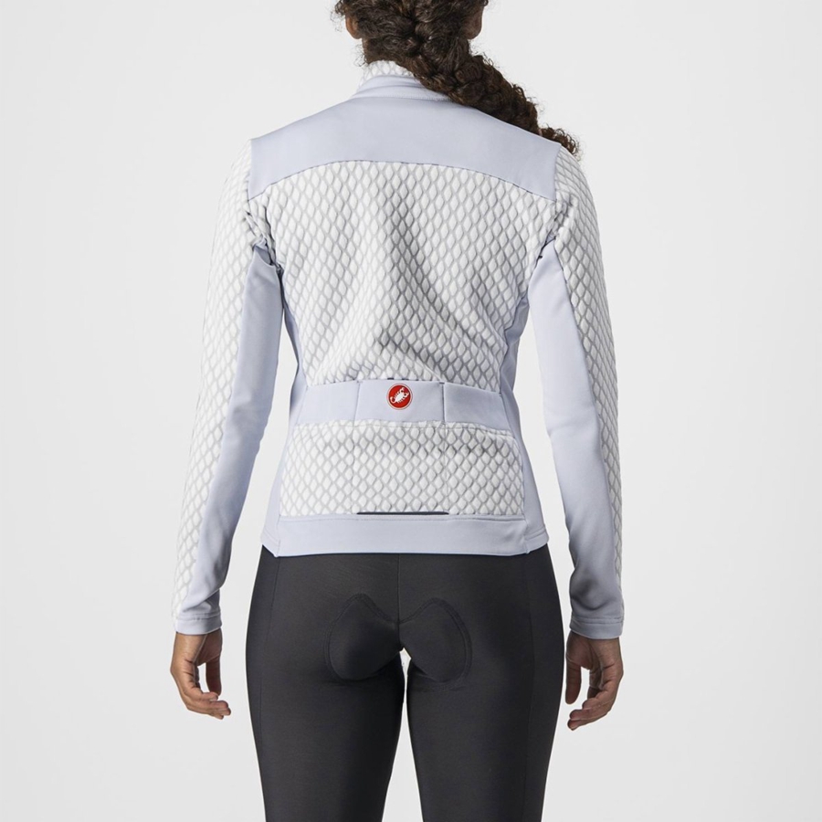 Silver Grey / White Castelli SFIDA 2 FZ Women Jersey | MPB287469