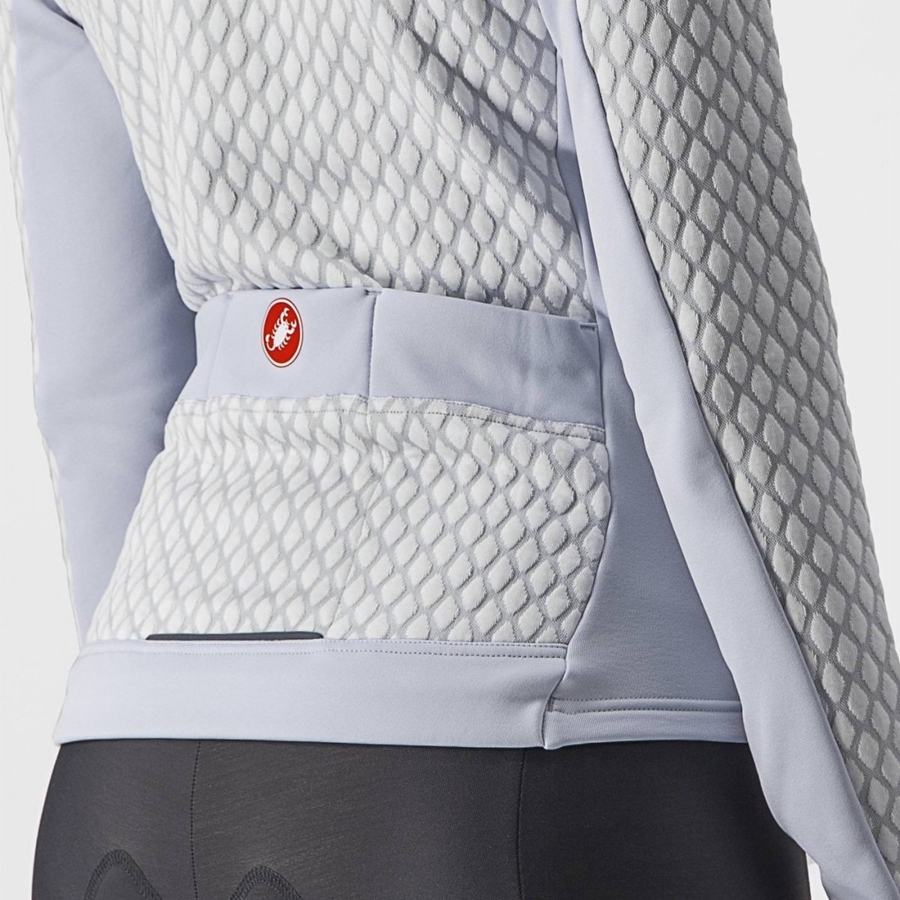 Silver Grey / White Castelli SFIDA 2 FZ Women Jersey | MPB287469