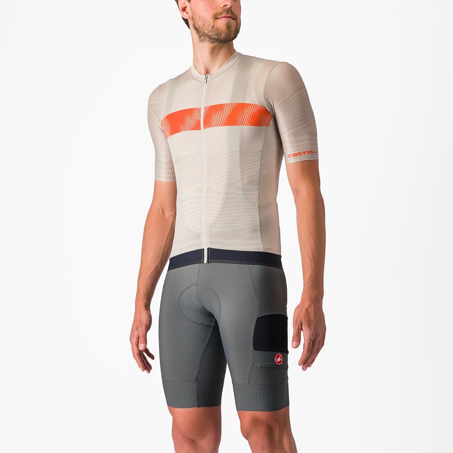 Silver / Orange Red Castelli UNLIMITED ENDURANCE Men Jersey | GPN017649