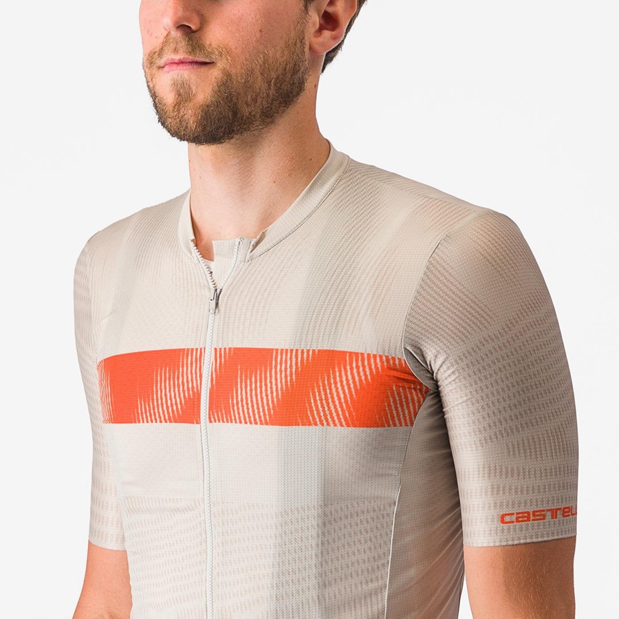 Silver / Orange Red Castelli UNLIMITED ENDURANCE Men Jersey | GPN017649