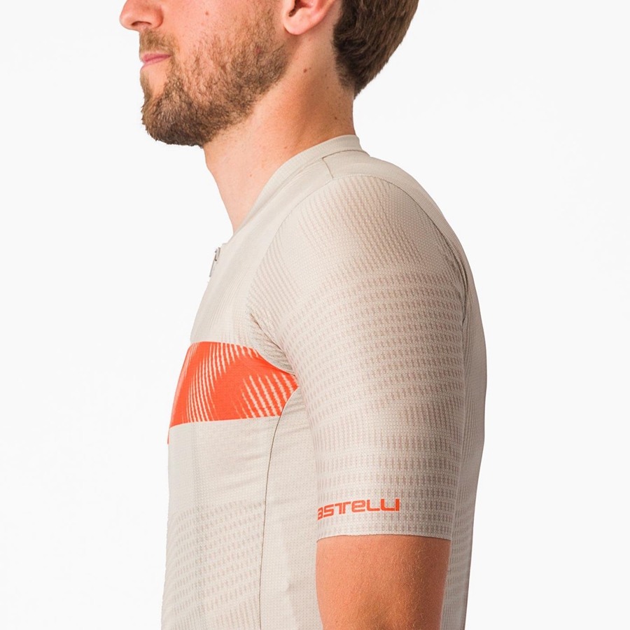 Silver / Orange Red Castelli UNLIMITED ENDURANCE Men Jersey | GPN017649