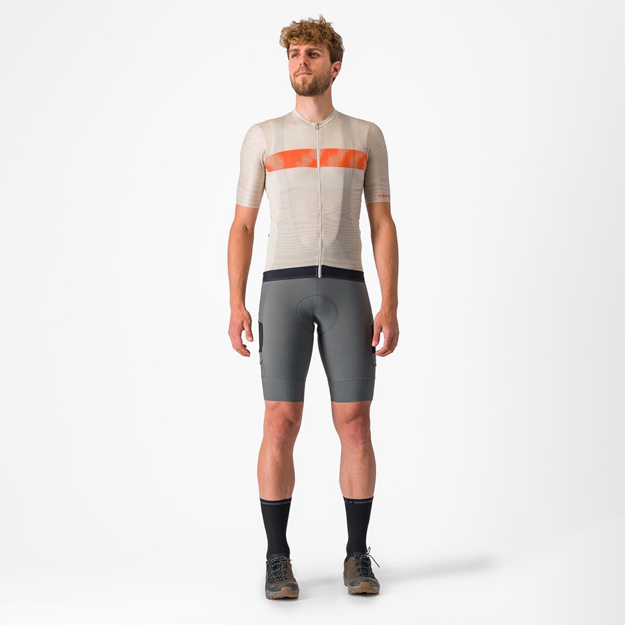 Silver / Orange Red Castelli UNLIMITED ENDURANCE Men Jersey | GPN017649