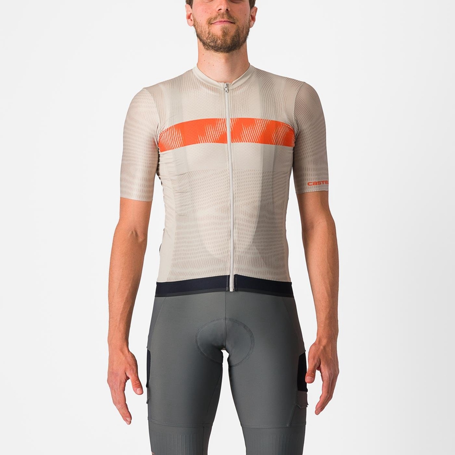 Silver / Orange Red Castelli UNLIMITED ENDURANCE Men Jersey | GPN017649