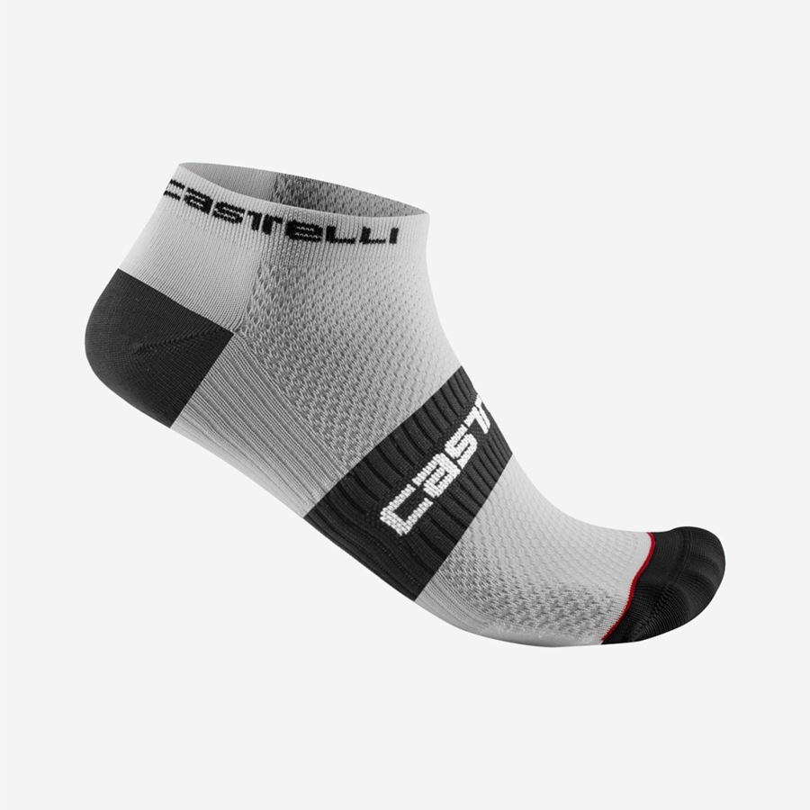 White Black Castelli LOWBOY 2 Men Socks | AKV469312