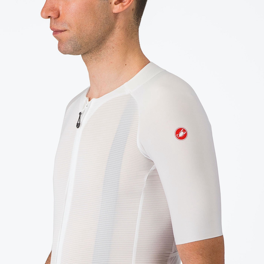 White Castelli AERO RACE 7.0 Men Jersey | XCT586921