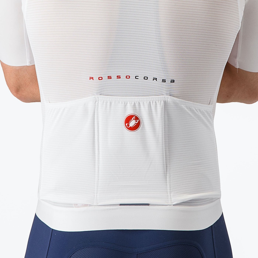 White Castelli AERO RACE 7.0 Men Jersey | XCT586921