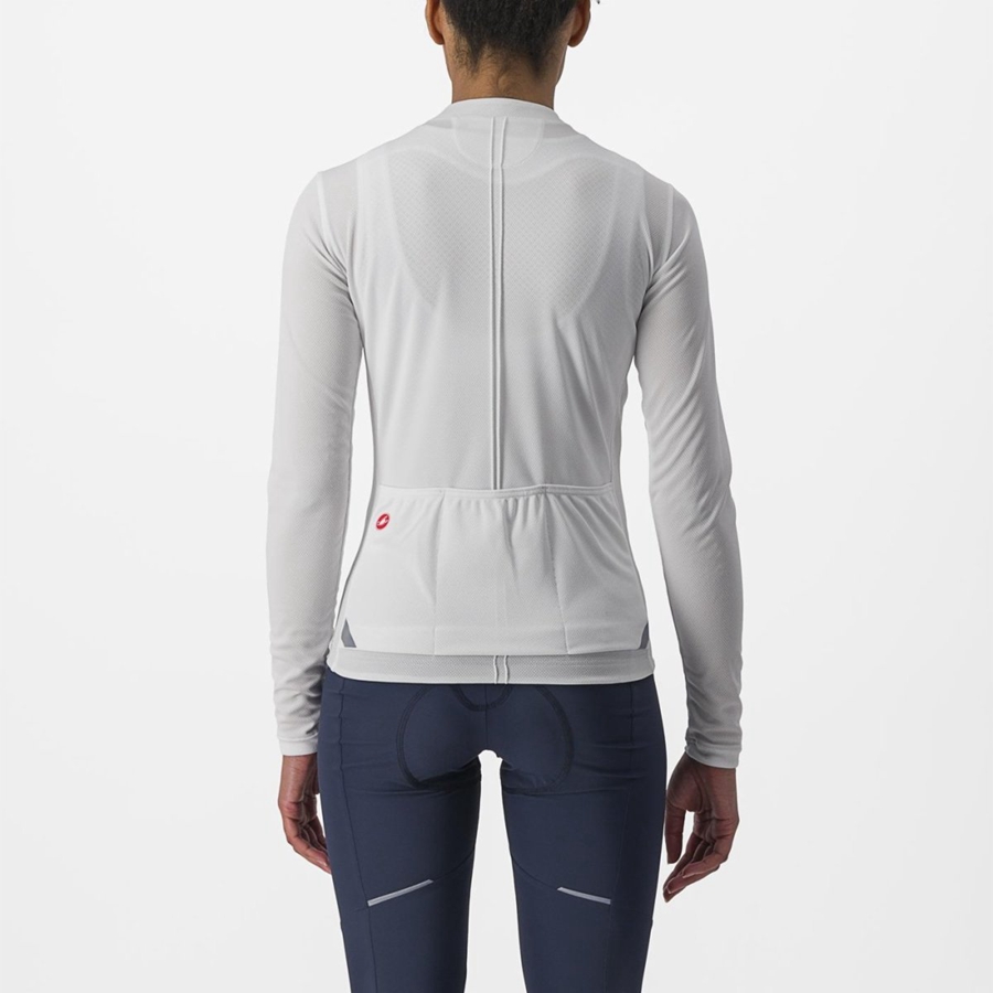 White Castelli ANIMA 4 LONG SLEEVE Women Jersey | MWB721640