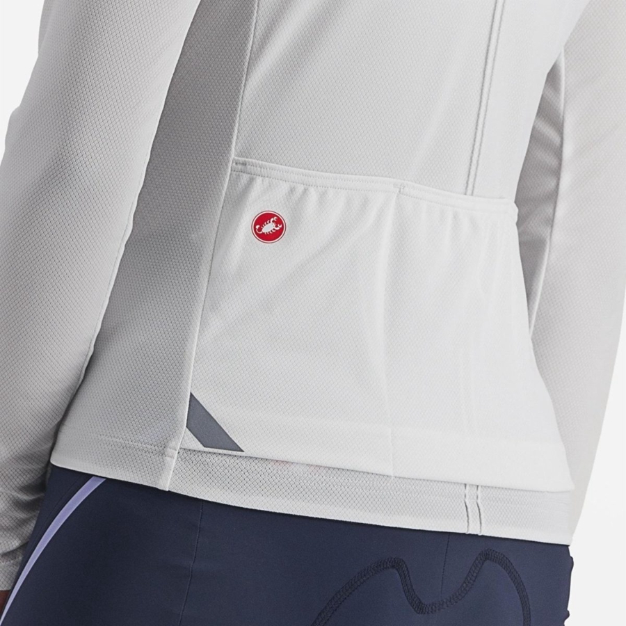 White Castelli ANIMA 4 LONG SLEEVE Women Jersey | MWB721640