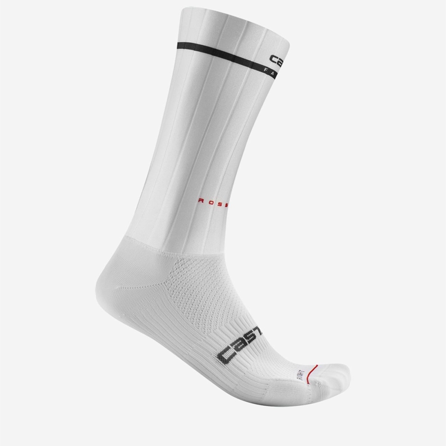 White Castelli FAST FEET 2 Men Socks | FUB943601