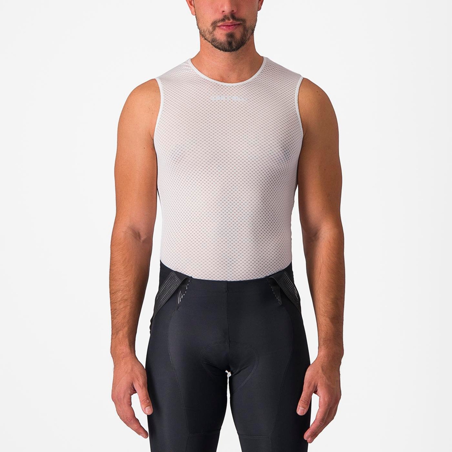 White Castelli PRO MESH 2.0 SLEEVELESS Men Base Layer | IUA308562