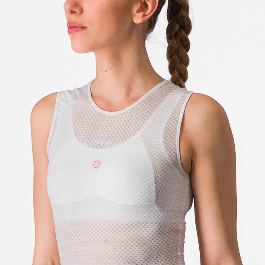 White Castelli PRO MESH W SLEEVELESS Women Base Layer | OJS318290