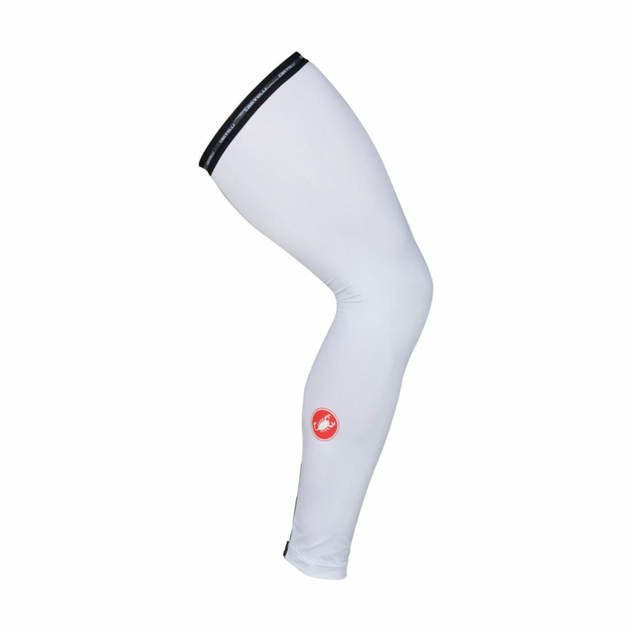 White Castelli UPF 50 + LIGHT LEG SLEEVES Women Leg Warmer | IDJ601725