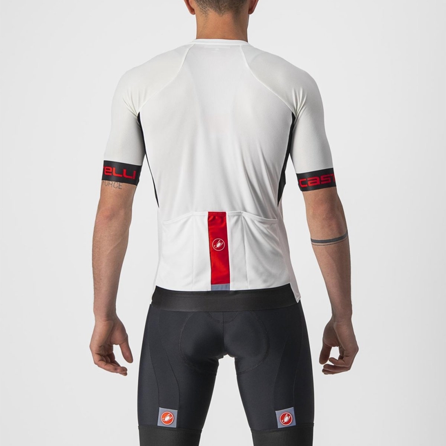 White / Black / Red Castelli ENTRATA VI Men Jersey | VTU983172