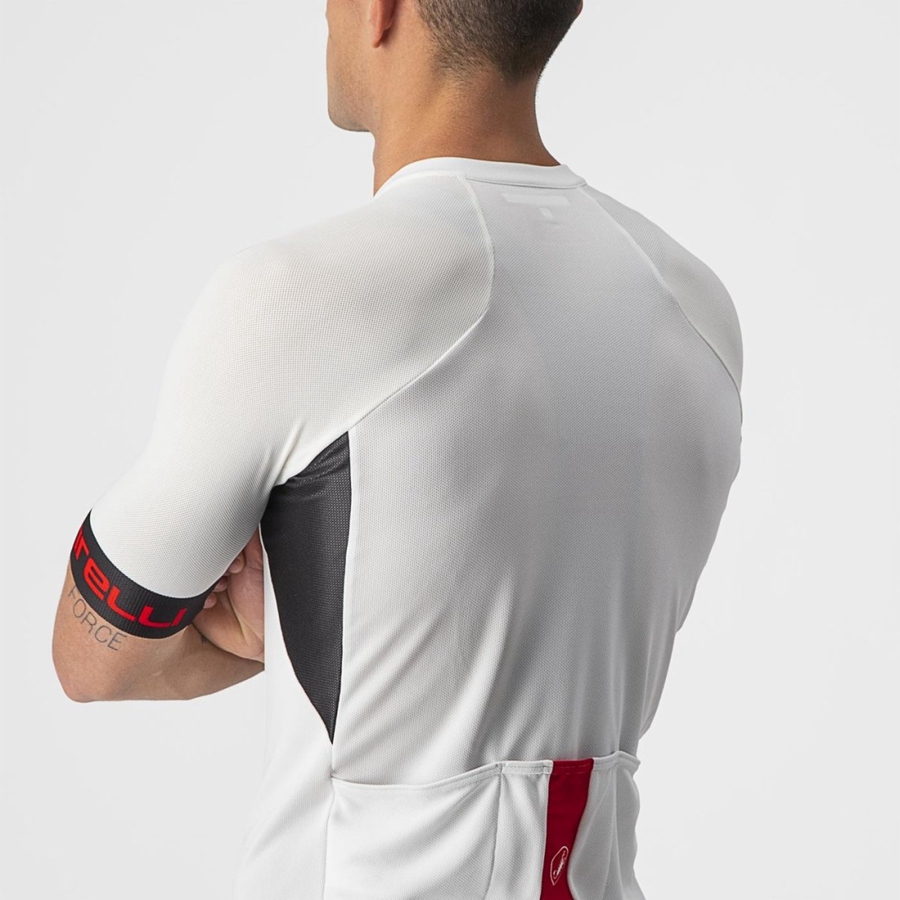 White / Black / Red Castelli ENTRATA VI Men Jersey | VTU983172