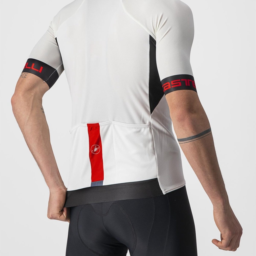 White / Black / Red Castelli ENTRATA VI Men Jersey | VTU983172