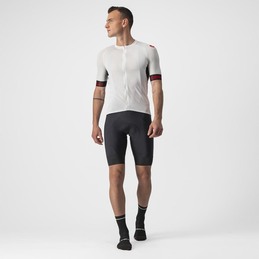 White / Black / Red Castelli ENTRATA VI Men Jersey | VTU983172