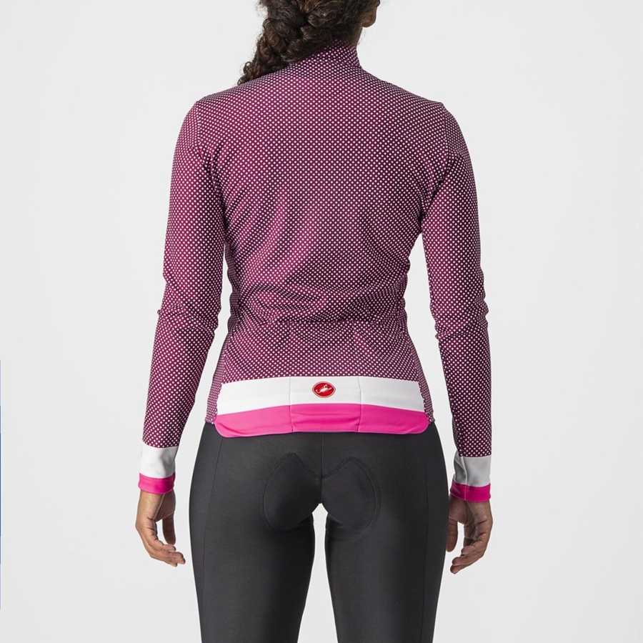 White / Pink Castelli VOLARE LS Women Jersey | RTX452791